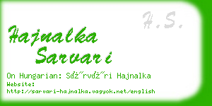 hajnalka sarvari business card